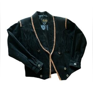 Women’s size 10 vintage black Scully Fringe Leather western equestrian Jacket